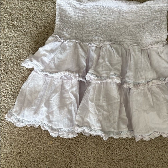 Sunday best Aritzia boho coquette smocked mini ruffle skirt size small - Picture 11 of 16
